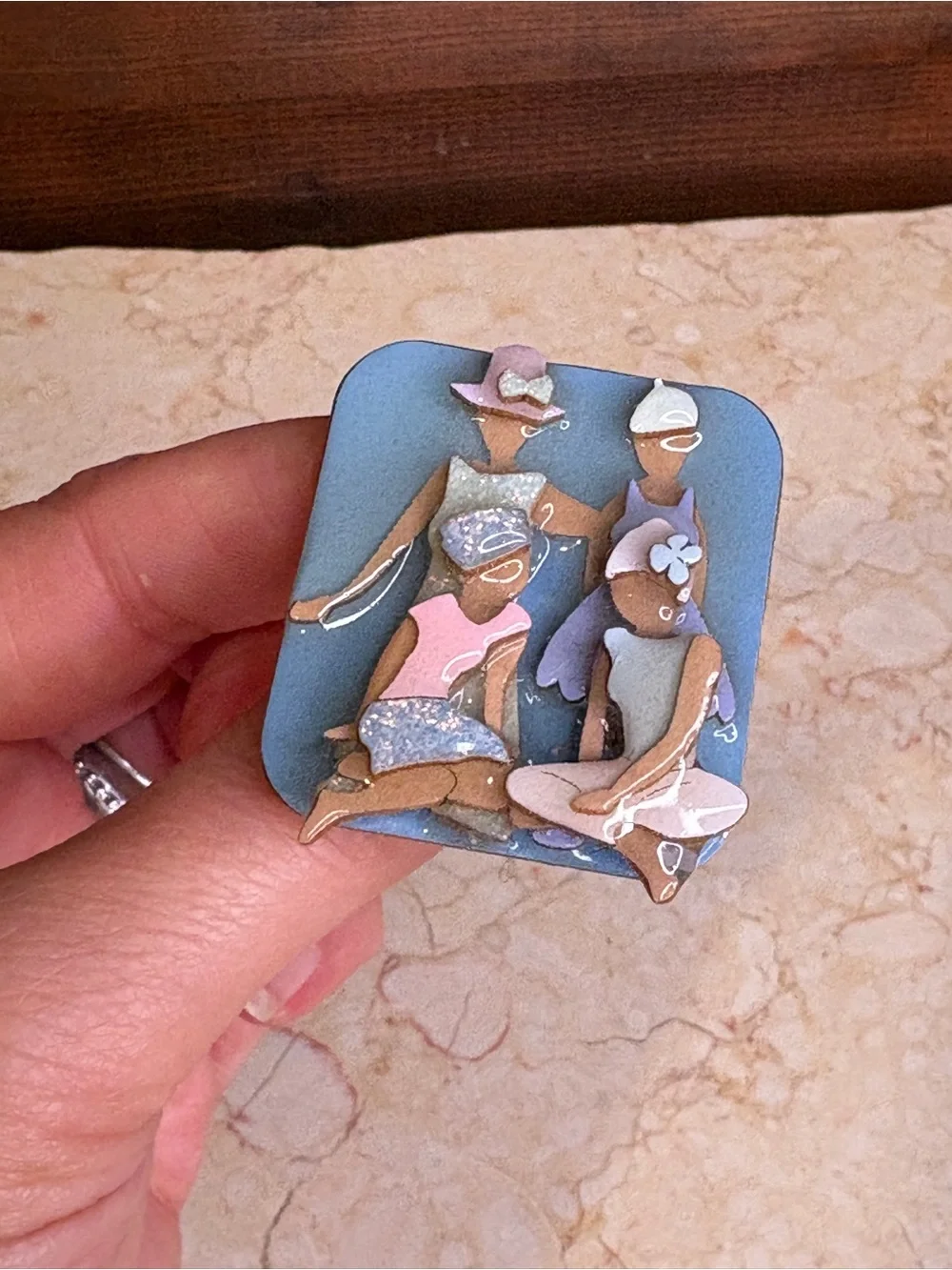 Vintage Woman Pins by Lucinda Mothers & Daughters Chatting Friendship Brooch